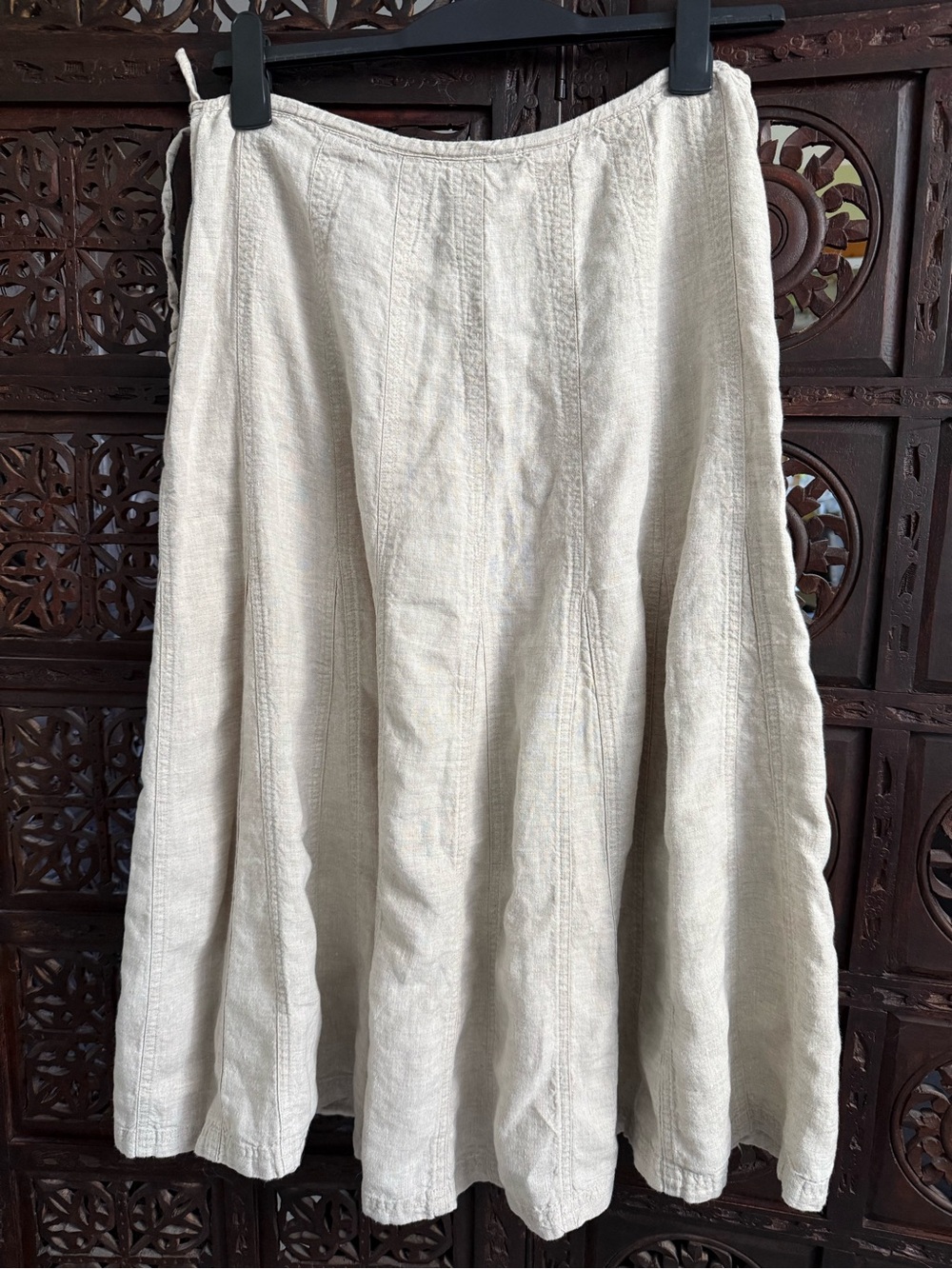 Talbots Natural Cream A-Line Linen Blend Skirt